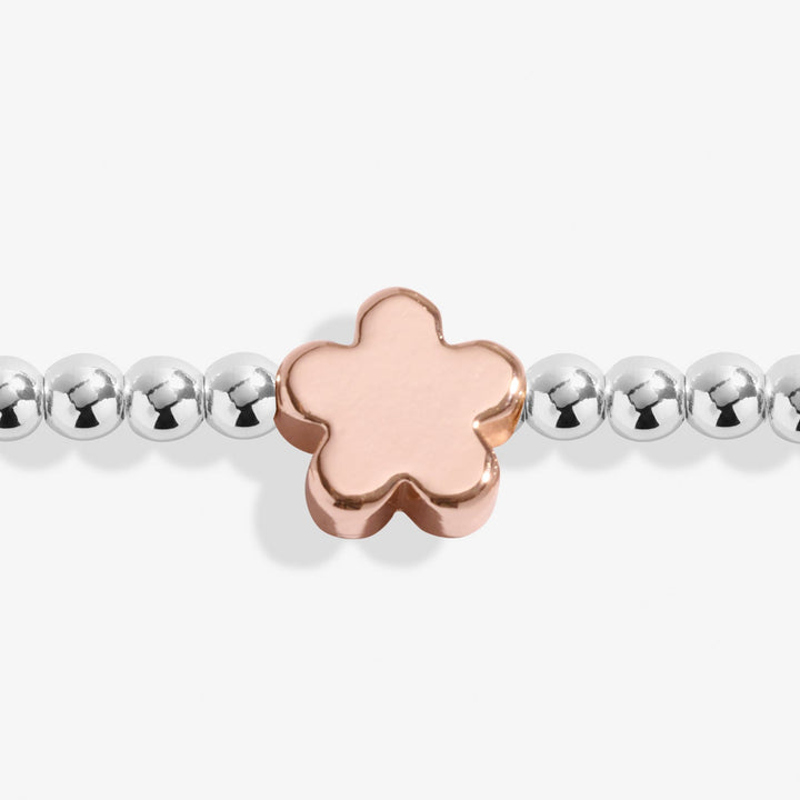 Children's A Little Flower Power Silver And Rose Gold Plated Bracelet C808Joma JewelleryC808