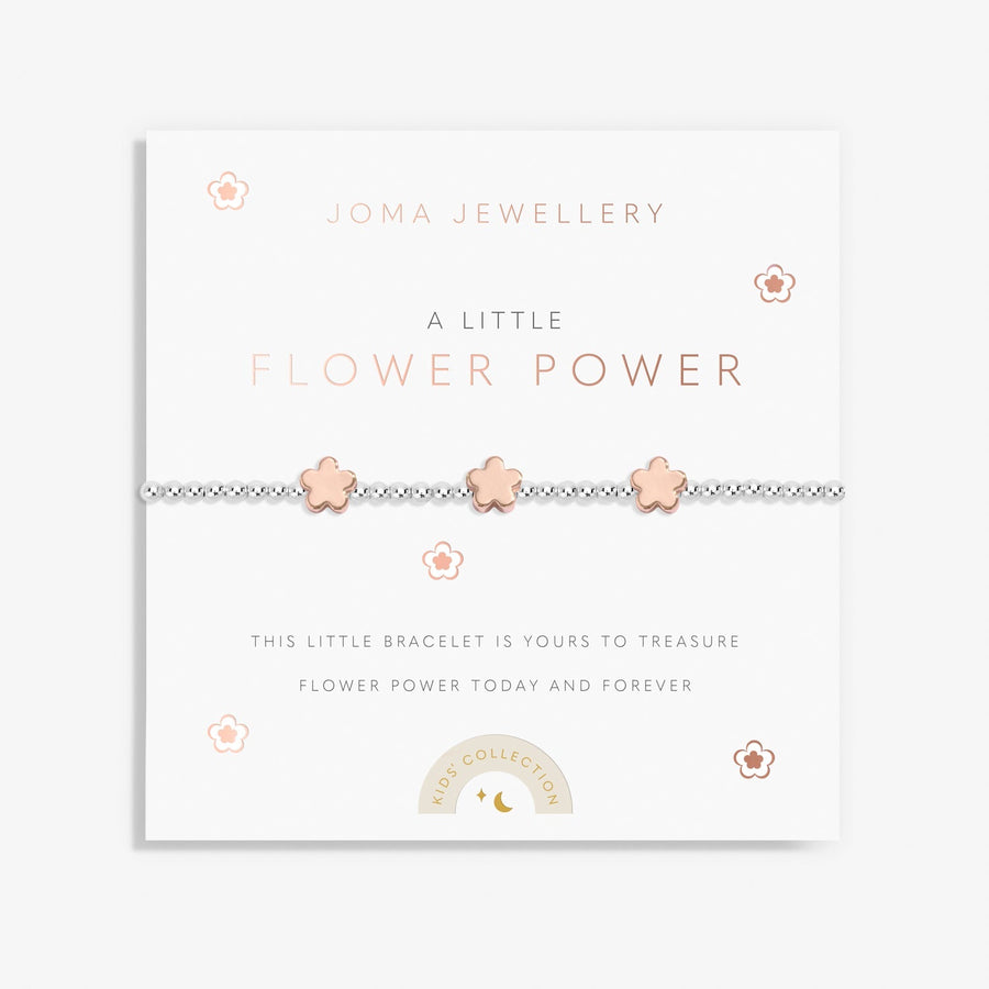 Children's A Little Flower Power Silver And Rose Gold Plated Bracelet C808Joma JewelleryC808