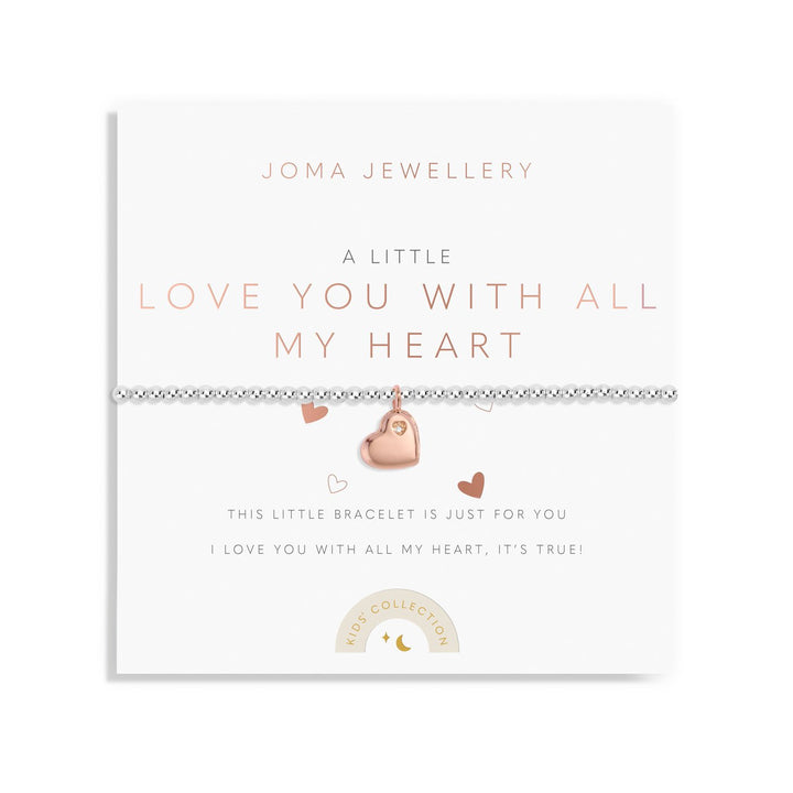 Children's A Little Love You With All My Heart Silver And Rose Gold Plated Bracelet C806Joma JewelleryC806