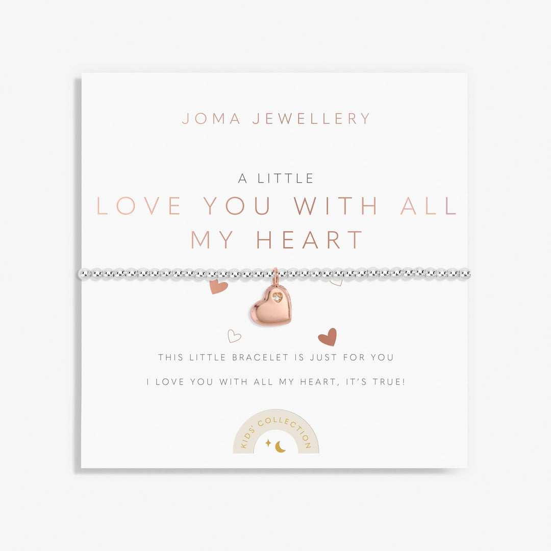 Children's A Little Love You With All My Heart Silver And Rose Gold Plated Bracelet C806Joma JewelleryC806