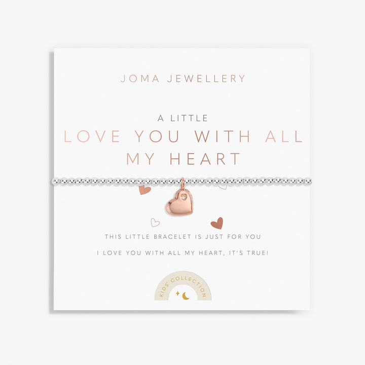 Children's A Little Love You With All My Heart Silver And Rose Gold Plated Bracelet C806Joma JewelleryC806