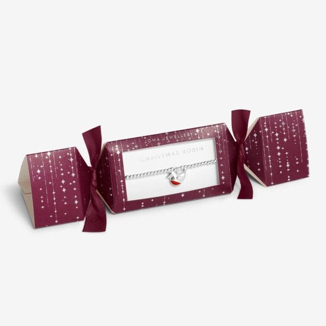 Children's Christmas Cracker Christmas Robin Berry Red Silver 15.5cm Bracelet C691Joma JewelleryC691