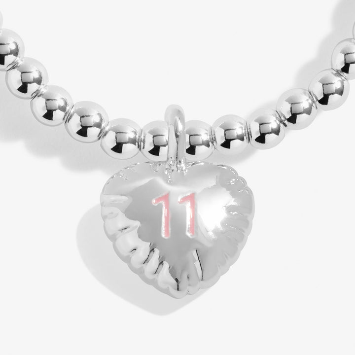 Children's Confetti A Little 11th Birthday Silver Plated Bracelet C837Joma JewelleryC837