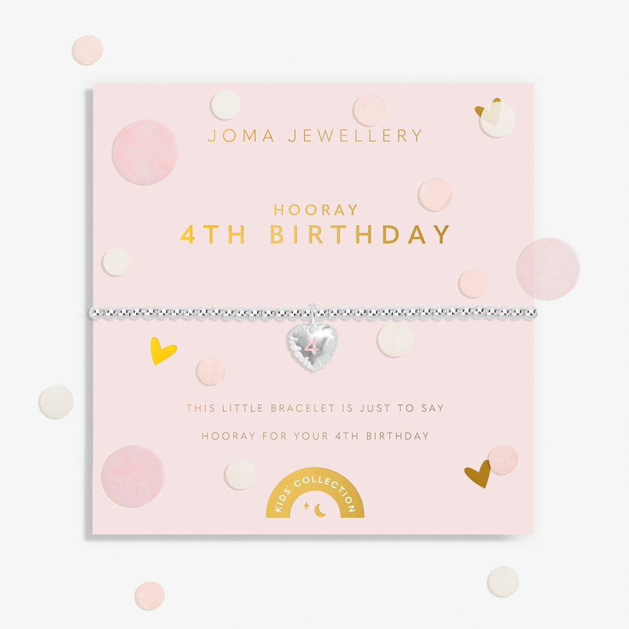 Children's Confetti A Little 4th Birthday Silver Plated Bracelet C840Joma JewelleryC840