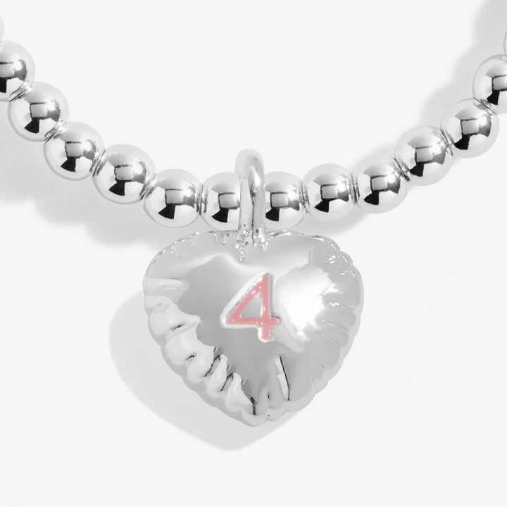 Children's Confetti A Little 4th Birthday Silver Plated Bracelet C840Joma JewelleryC840