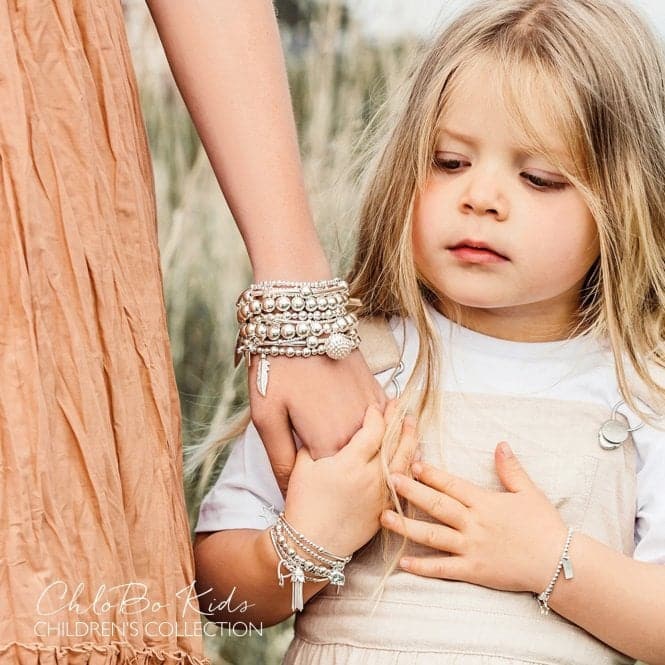 Children's Cute Charm feather Heart Bracelet CSBCC596ChloBo Children'sCSBCC596