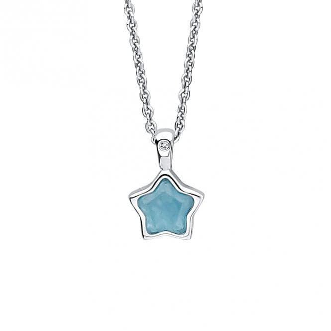 Children's December Teal Quartz Star And Diamond Pendant P5371TD for DiamondP5371T