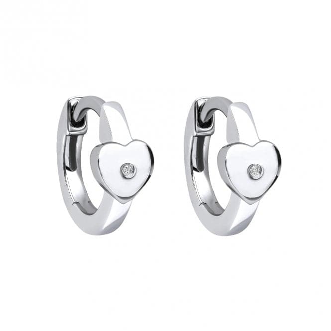 Children's Diamond Heart Hoop Earrings E6394D for DiamondE6394