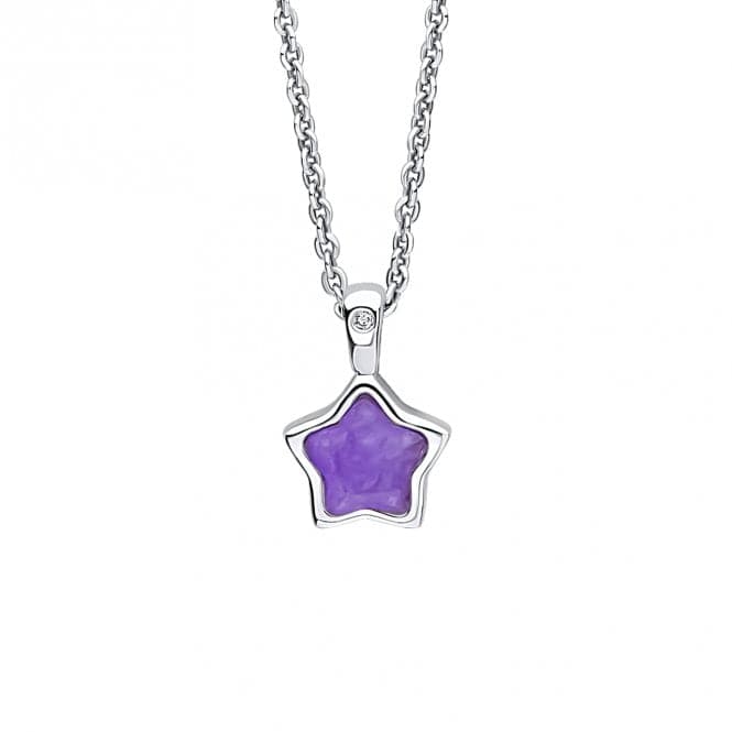 Children's February Purple Quartz Star And Diamond Pendant P5369MD for DiamondP5369M