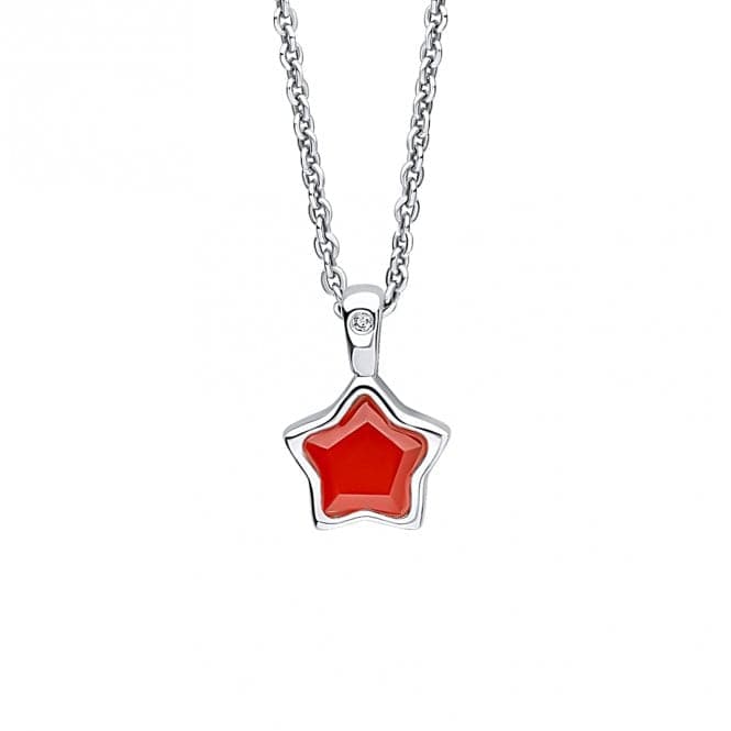 Children's January Red Chalcedony Star And Diamond Pendant P5368RD for DiamondP5368R