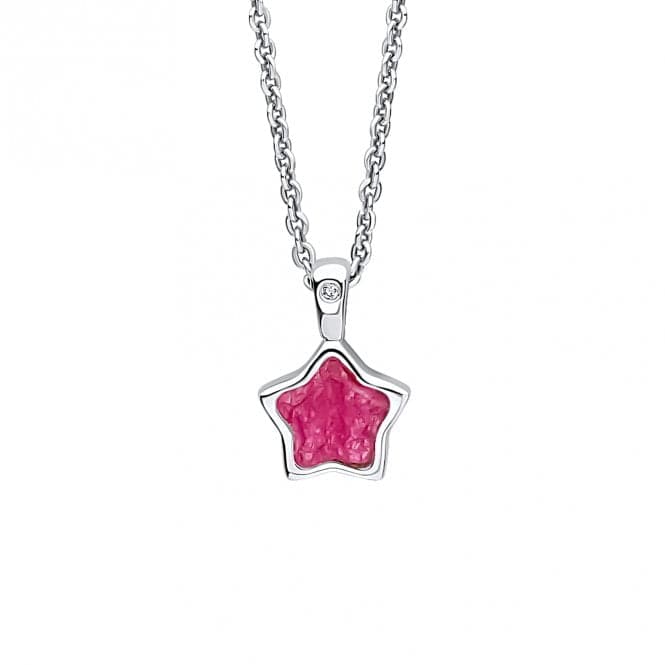 Children's July Dark Ruby Quartz Star And Diamond Pendant P5376RD for DiamondP5376R