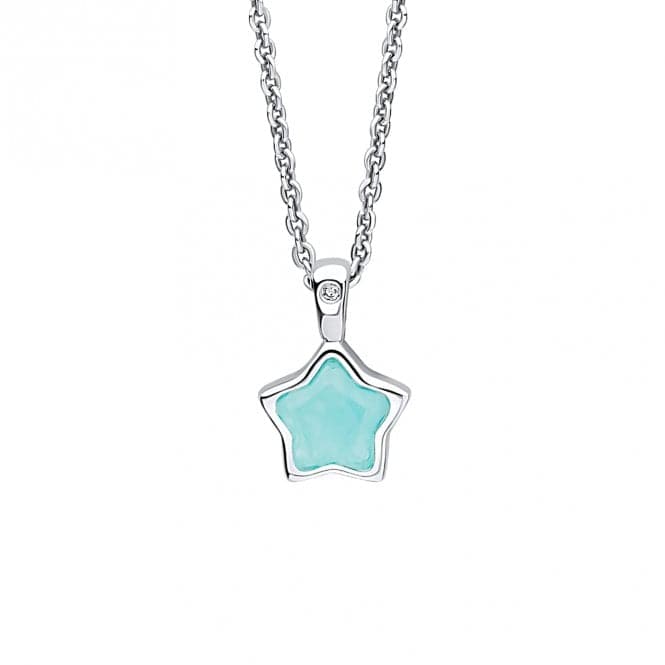 Children's March Aqua Quartz Star And Diamond Pendant P5372AD for DiamondP5372A