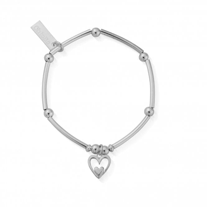 Children's Mini Noodle Ball Heart In Heart Bracelet CSBMNB732ChloBo Children'sCSBMNB732