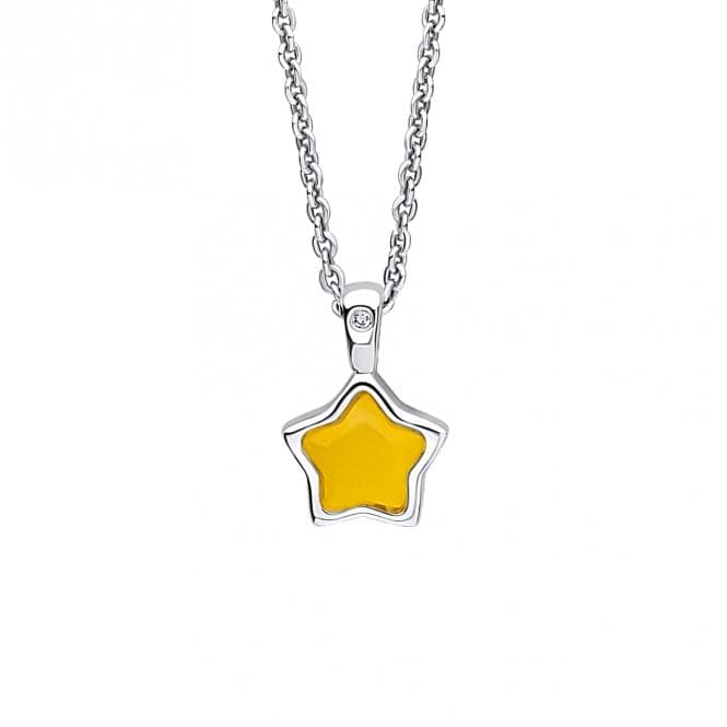Children's November Light Yellow Quartz Star And Diamond Pendant P5370YD for DiamondP5370Y