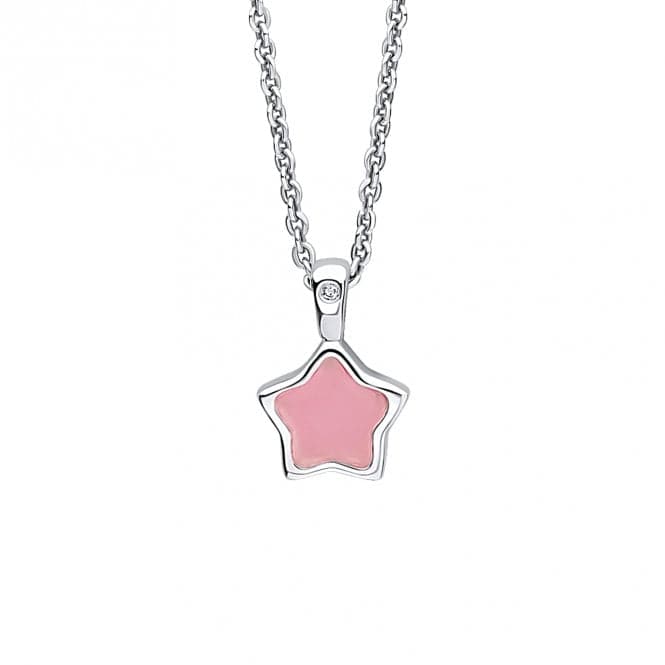 Children's October Rose Quartz Star And Diamond Pendant P5379PD for DiamondP5379P