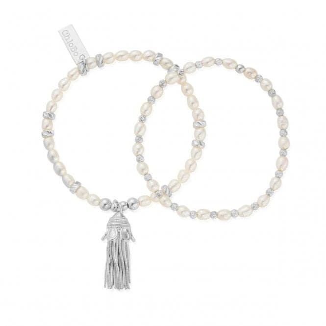 Children's Pearl Love And Protection Bracelet Set CSBRP337ChloBo Children'sCSBRP337