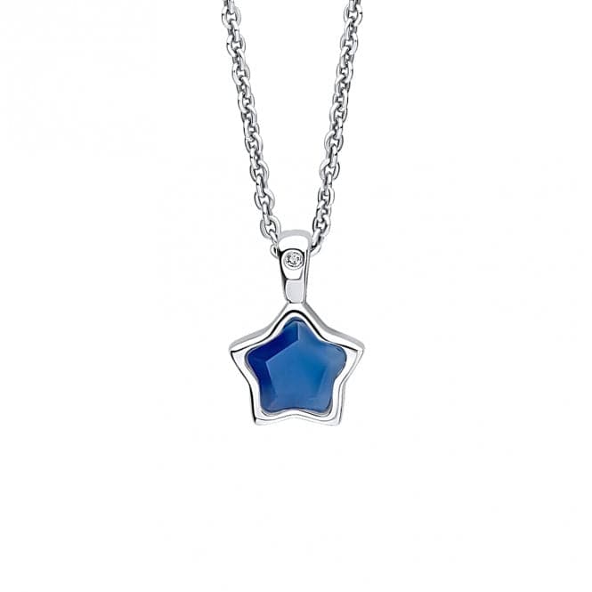 Children's September Blue Chalcedony Star And Diamond Pendant P5378LD for DiamondP5378L