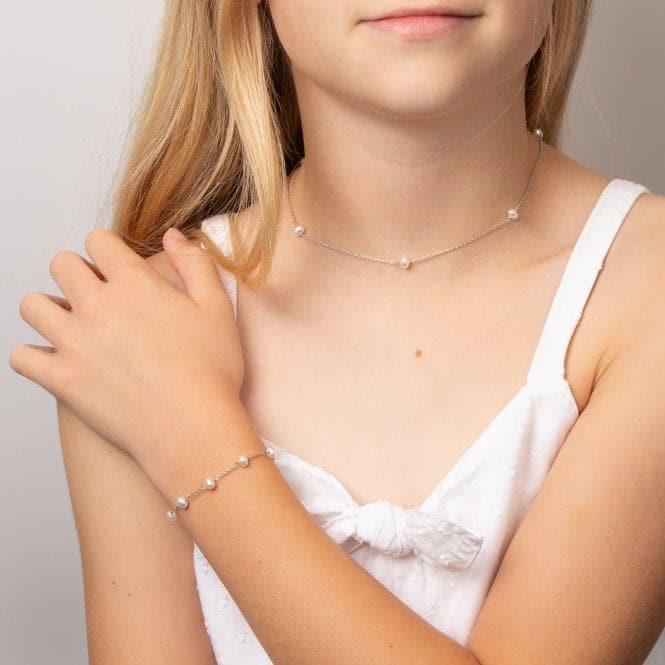 Children's White Freshwater Pearl Diamond Bracelet B5449WD for DiamondB5449W