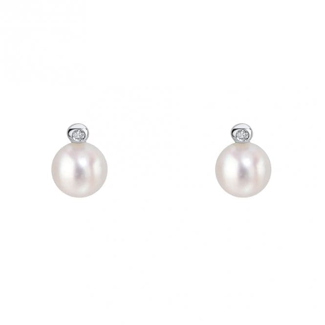 Children's White Freshwater Pearl Diamond Earrings E6392WD for DiamondE6392W