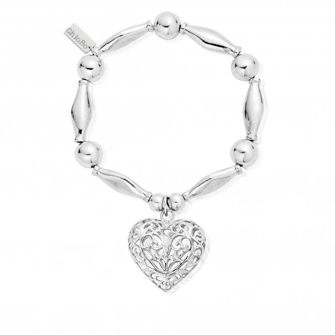 ChloBo Chunky Filigree Heart Bracelet SBCHU052ChloBoSBCHU052