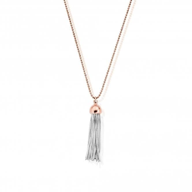 ChloBo Diamond Cut Chain With Rose Capped Tassel Pendant L2 RCDC2937ChloBoRCDC2937