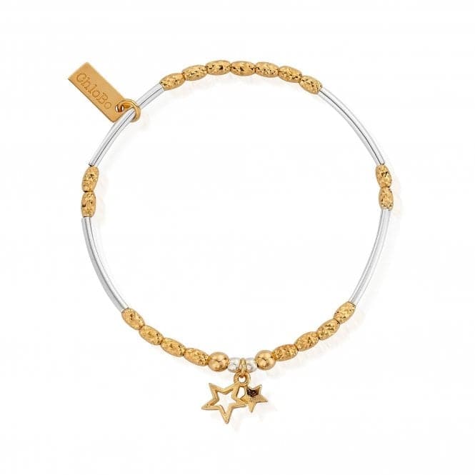 ChloBo Gold and Silver Double Star Bracelet GMBMNSR1128ChloBoGMBMNSR1128