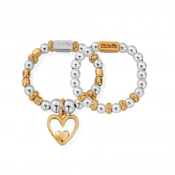 ChloBo Gold and Silver Inner Love Set Of 2 RingsChloBoGMR11092 - S