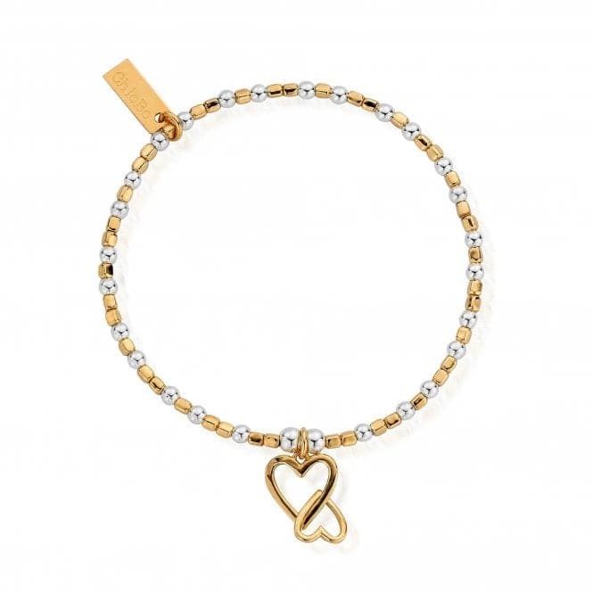ChloBo Gold and Silver Interlocking Love Heart Bracelet GMBCFB1069ChloBoGMBCFB1069