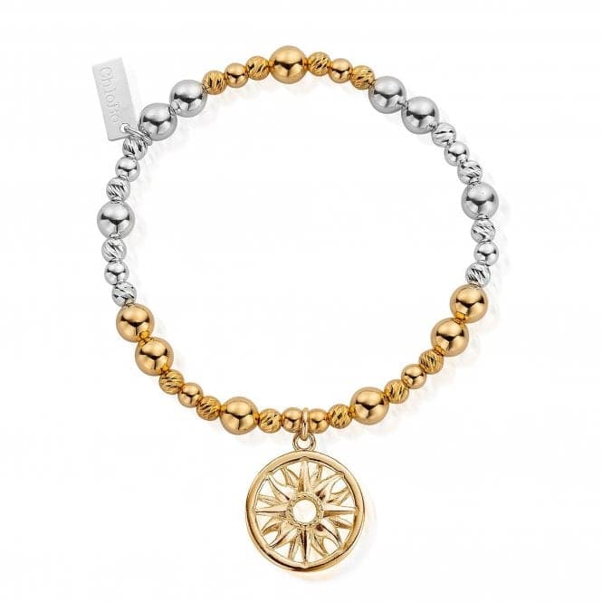 ChloBo Gold and Silver Sun Mandala Bracelet GMBSBS1131ChloBoGMBSBS1131