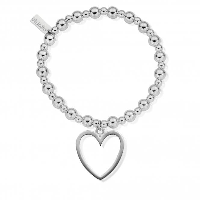 ChloBo Mini Small Ball Open Heart Bracelet SBMSB033ChloBoSBMSB033