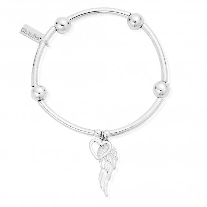 ChloBo Noodle Ball Open Heart & Angel Wing Bracelet SBNB007703ChloBoSBNB007703