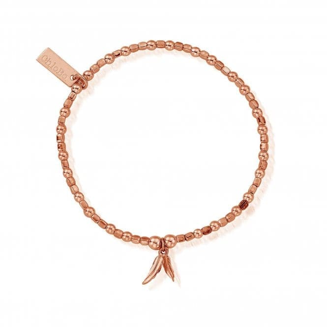 ChloBo Rose Gold Double Feather Bracelet RBCFB585ChloBoRBCFB585