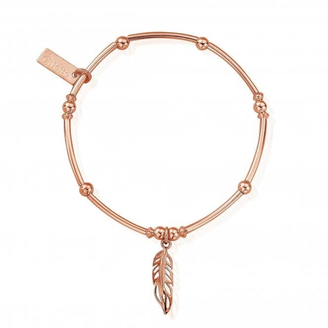 ChloBo Rose Gold Mini Noodle Ball Feather Bracelet RBMNB571ChloBoRBMNB571