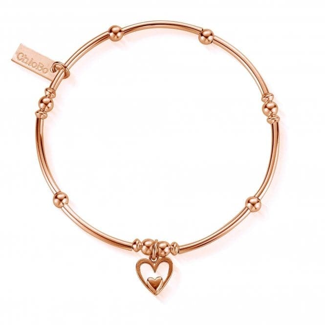 ChloBo Rose Gold Mini Noodle Ball Heart In Heart Bracelet RBMNB733ChloBoRBMNB733