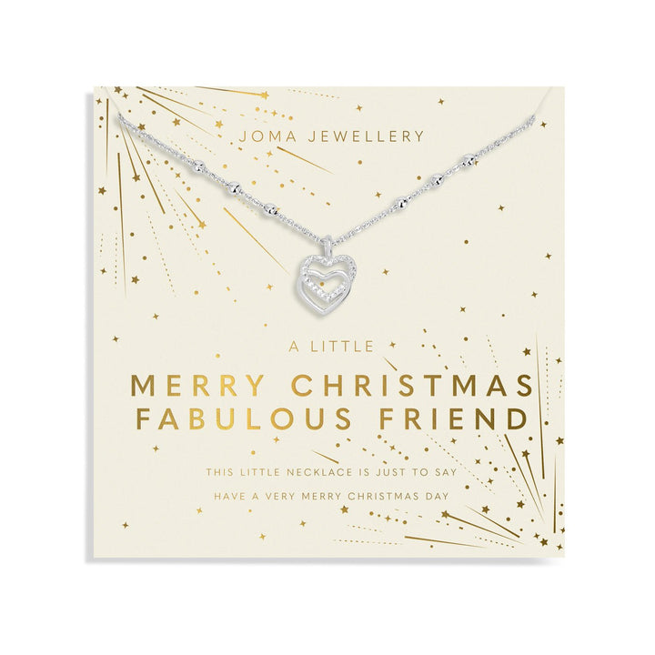 Christmas A Little Merry Christmas Fabulous Friend Silver Plated Necklace 7708Joma Jewellery7708