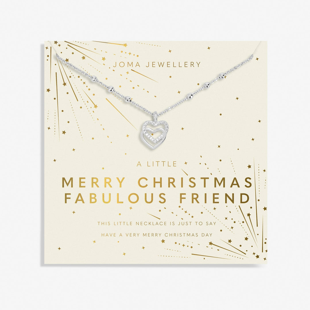 Christmas A Little Merry Christmas Fabulous Friend Silver Plated Necklace 7708Joma Jewellery7708