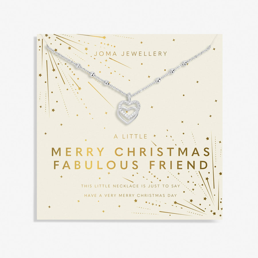 Christmas A Little Merry Christmas Fabulous Friend Silver Plated Necklace 7708Joma Jewellery7708