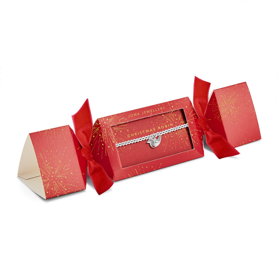 Christmas Cracker Christmas Robin Silver Plated Bracelet 7686Joma Jewellery7686