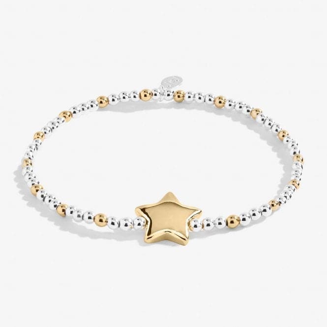 Christmas Cracker Merry Christmas Silver 17.5cm Stretch Bracelet 5446Joma Jewellery5446