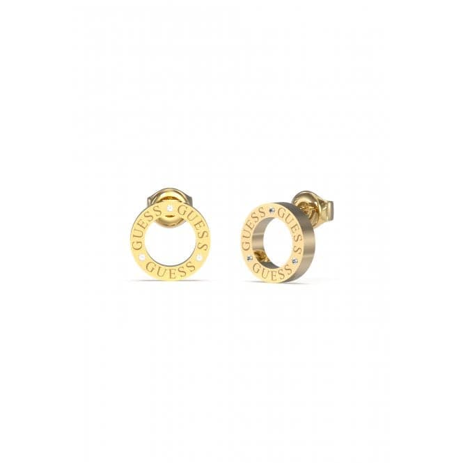 Circle Lights 14mm Logo Gold Earrings UBE03173YGGuess JewelleryUBE03173YG