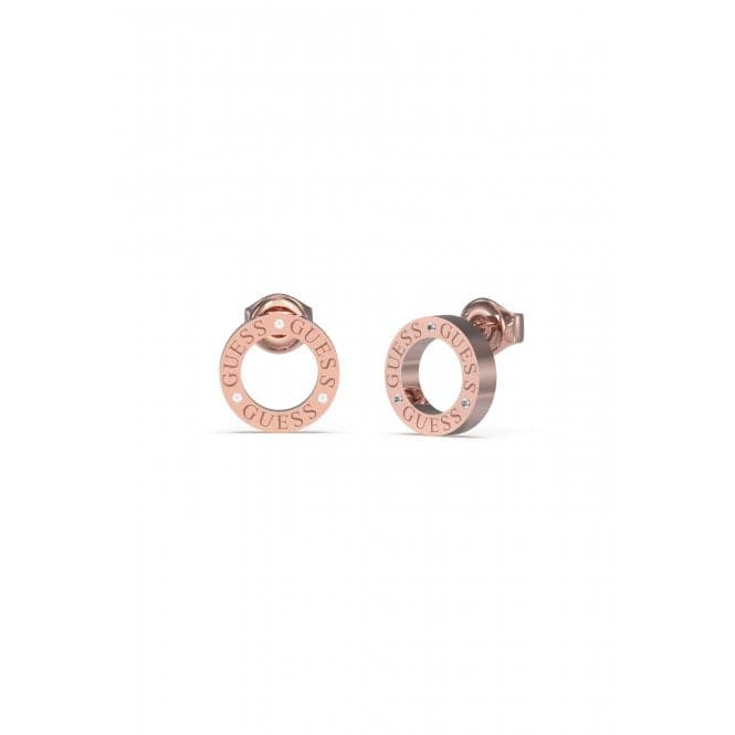 Circle Lights 14mm Logo Rose Gold Earrings UBE03173RGGuess JewelleryUBE03173RG