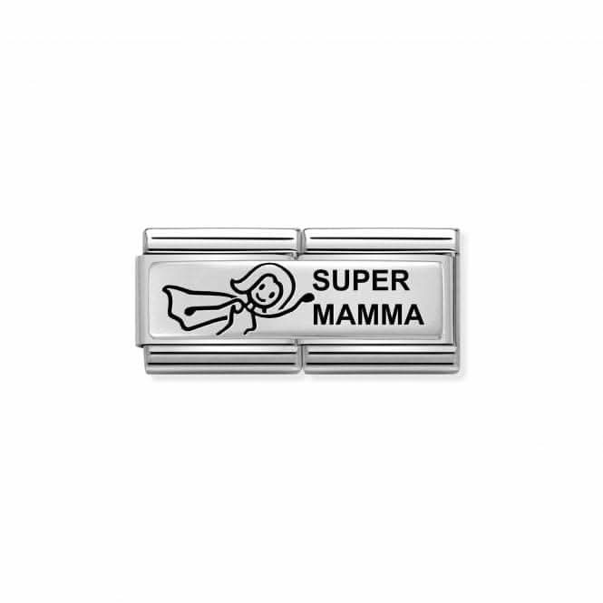 Classic Double Engraved Steel Silver Custom Super Mamma Link 330710/37
