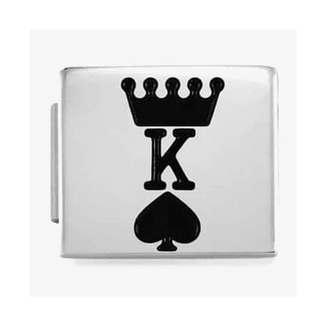 Classic Glam Enamel King Of Spades Link Charm 230202/04Nominations230202/04