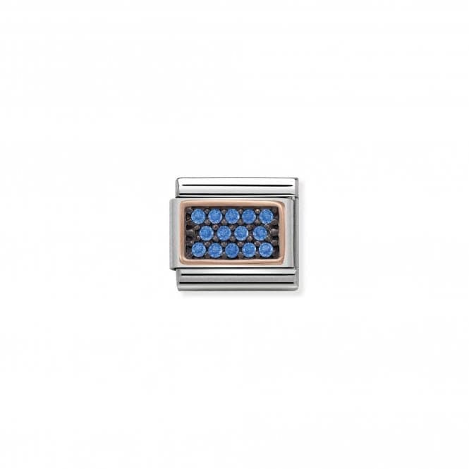 Classic Pave Zirconia Gold Rectangle Light Blue Link 430313/06Nominations430313/06