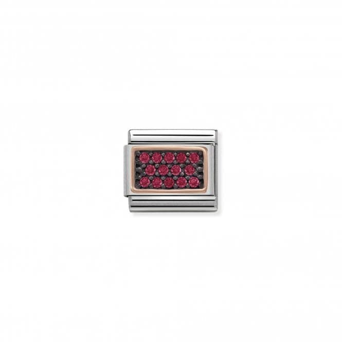 Classic Pave Zirconia Rose Gold Rectangle Fuchsia Link 430313/05Nominations430313/05