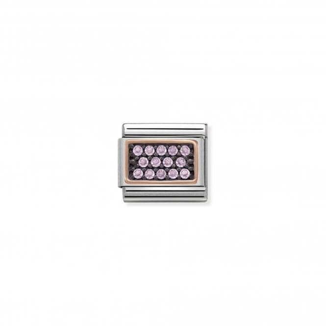 Classic Pave Zirconia Rose Gold Rectangle Pink Link 430313/07Nominations430313/07