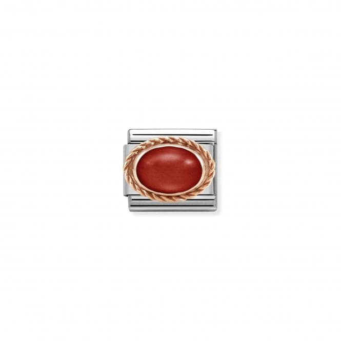 Classic Pink Gold And Stones Red Coral Link Charm 430507/11Nominations430507/11