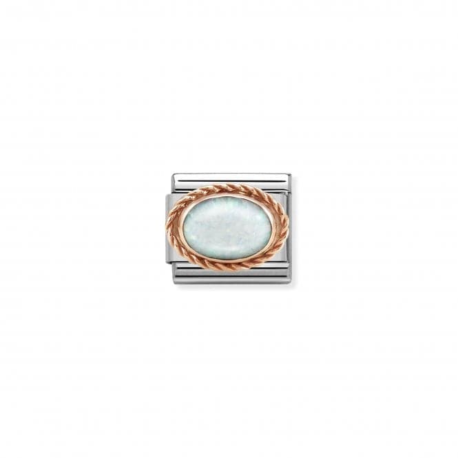 Classic Pink Gold And Stones White Opal Link Charm 430507/07Nominations430507/07