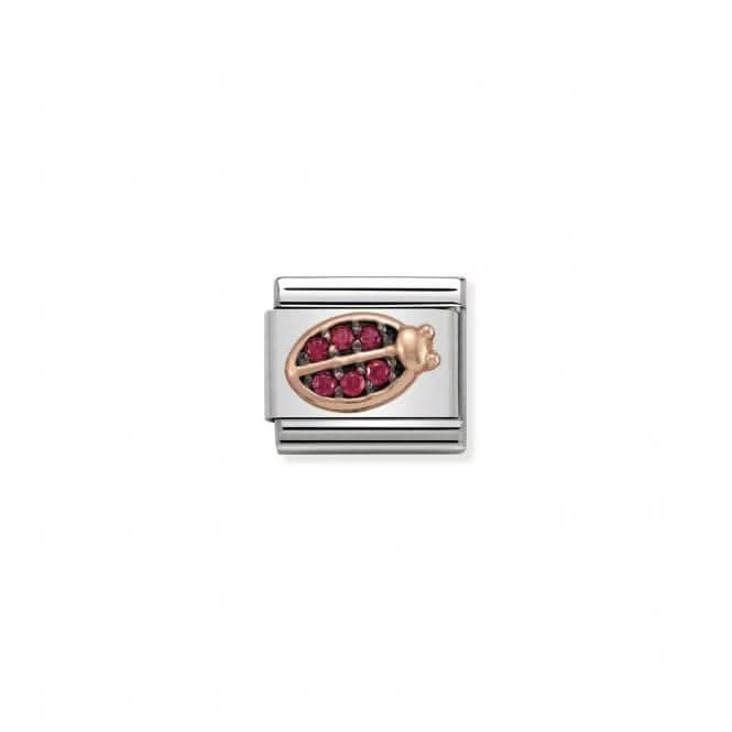 Classic Zirconia Rose Gold Red Ladybug Link 430311/03
