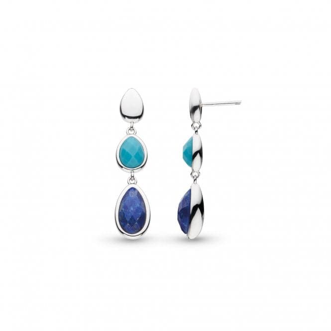 Coast Pebble Azure Gemstone Trio Droplet Stud Drop Earrings 50175LMGKit Heath50175LMG
